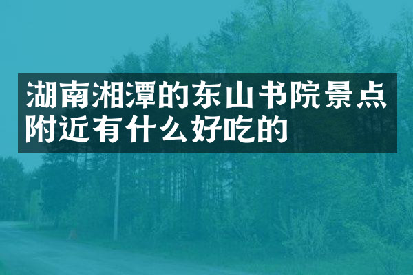 湖南湘潭的东山书院景点附近有什么好吃的