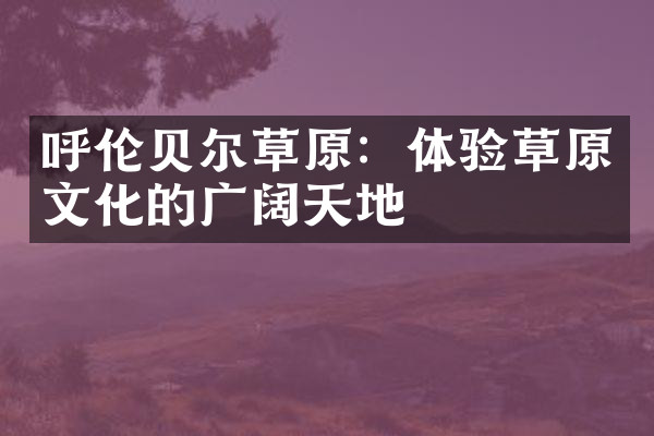 呼伦贝尔草原：体验草原文化的广阔天地