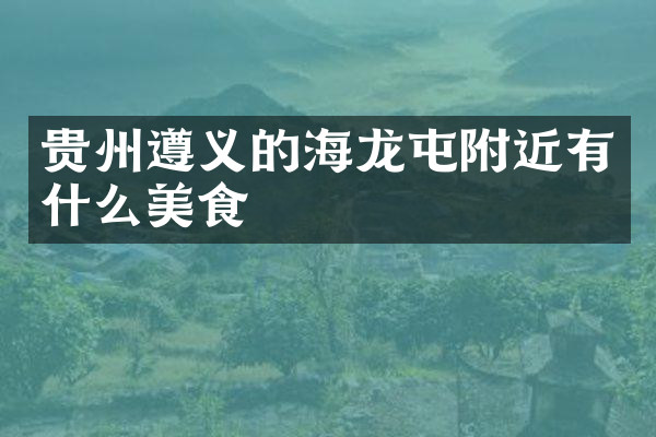 贵州遵义的海龙屯附近有什么美食