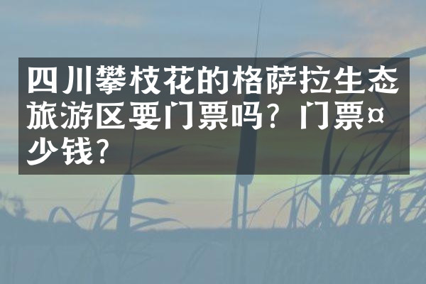 四川攀枝花的格萨拉生态旅游区要门票吗？门票多少钱？