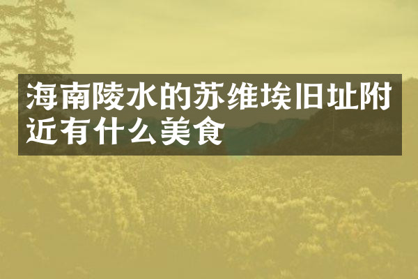海南陵水的苏维埃旧址附近有什么美食