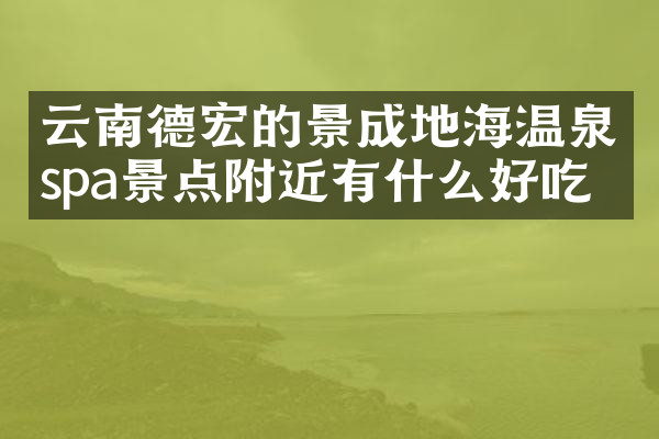 云南德宏的景成地海温泉spa景点附近有什么好吃的