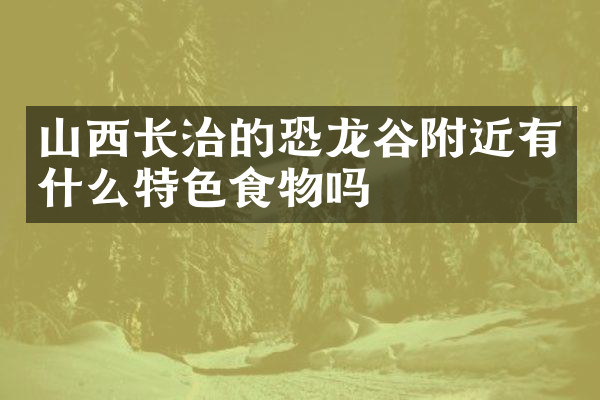 山西长治的恐龙谷附近有什么特色食物吗