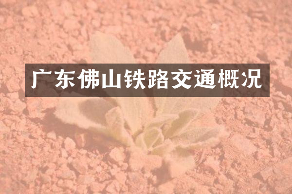 广东佛山铁路交通概况