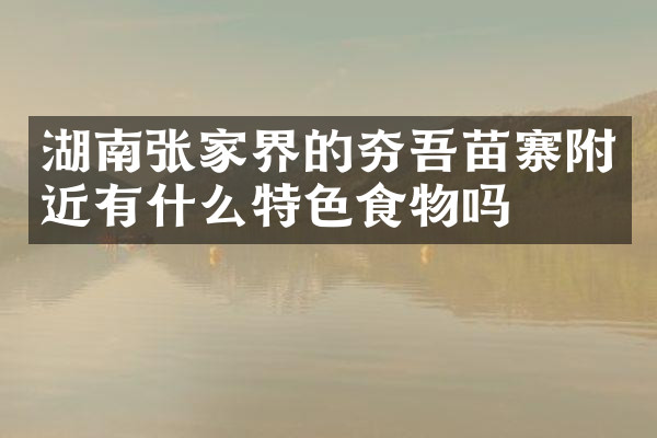 湖南张家界的夯吾苗寨附近有什么特色食物吗