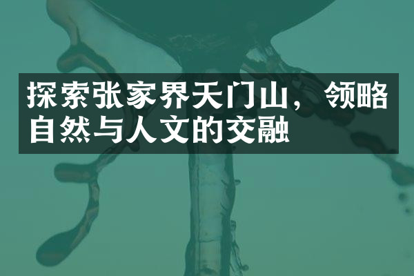 探索张家界天门山，领略自然与人文的交融