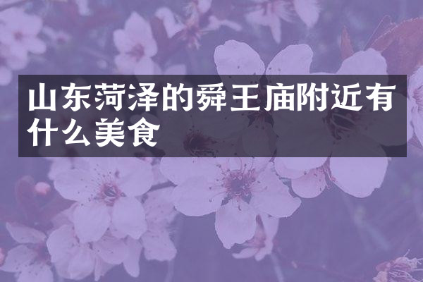 山东菏泽的舜王庙附近有什么美食