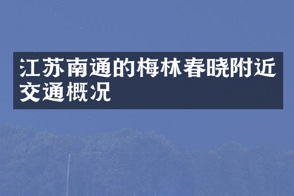 江苏南通的梅林春晓附近交通概况
