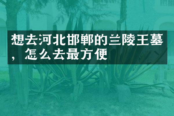 想去河北邯郸的兰陵王墓，怎么去最方便