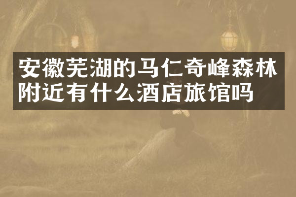 安徽芜湖的马仁奇峰森林附近有什么酒店旅馆吗