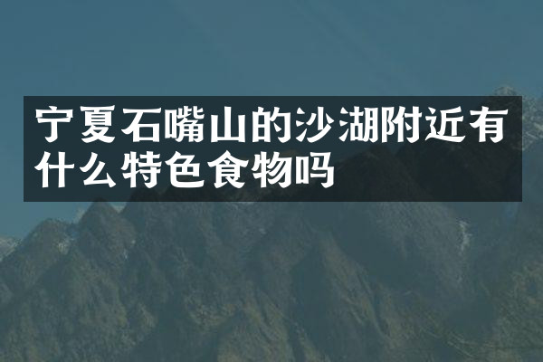 宁夏石嘴山的沙湖附近有什么特色食物吗