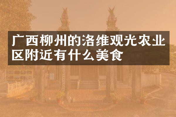 广西柳州的洛维观光农业区附近有什么美食