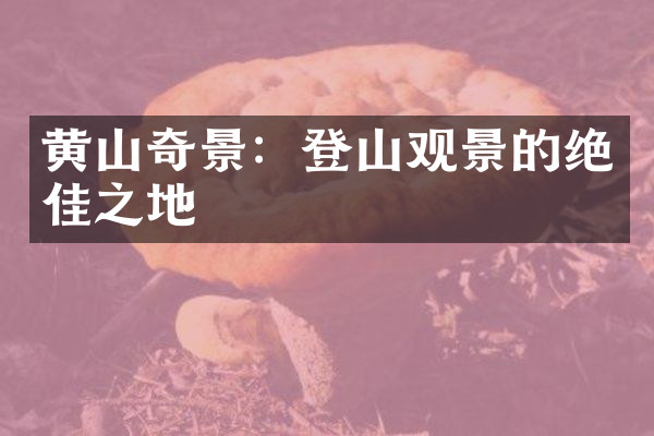 黄山奇景：登山观景的绝佳之地