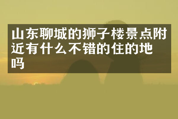 山东聊城的狮子楼景点附近有什么不错的住的地方吗