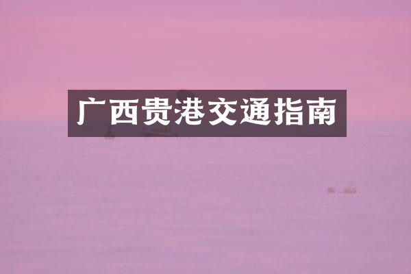 广西贵港交通指南