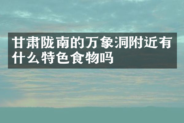 甘肃陇南的万象洞附近有什么特色食物吗