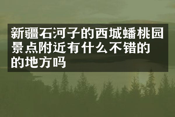 新疆石河子的西城蟠桃园景点附近有什么不错的住的地方吗