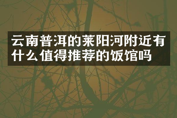 云南普洱的莱阳河附近有什么值得推荐的饭馆吗