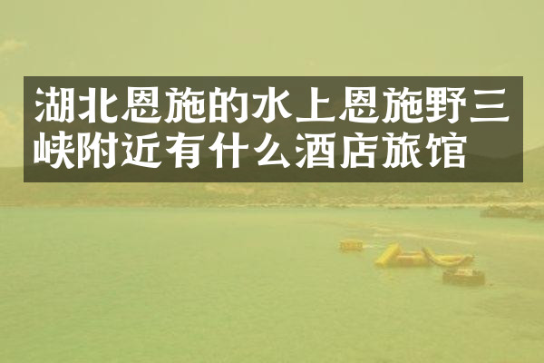 湖北恩施的水上恩施野三峡附近有什么酒店旅馆吗