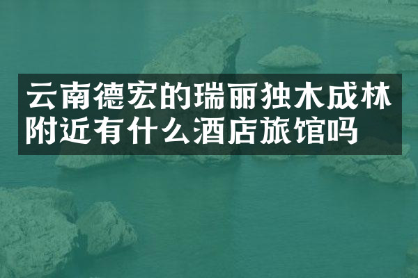 云南德宏的瑞丽独木成林附近有什么酒店旅馆吗