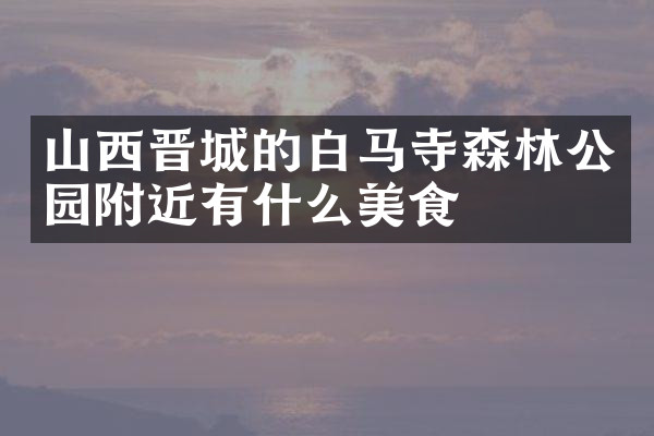山西晋城的白马寺森林公园附近有什么美食