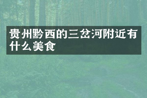 贵州黔西的三岔河附近有什么美食