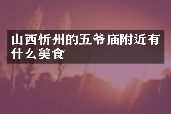 山西忻州的五爷庙附近有什么美食