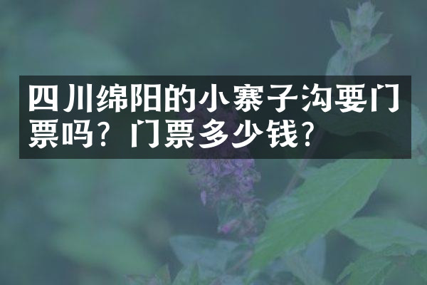 四川绵阳的小寨子沟要门票吗？门票多少钱？