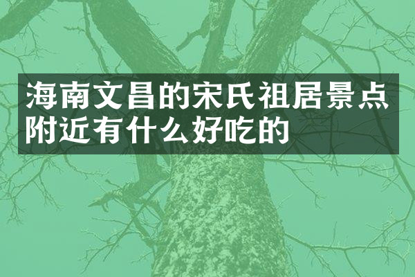 海南文昌的宋氏祖居景点附近有什么好吃的