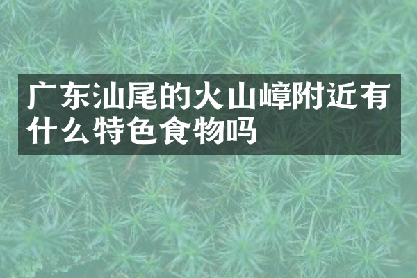 广东汕尾的火山嶂附近有什么特色食物吗
