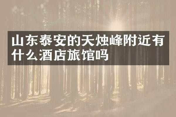 山东泰安的天烛峰附近有什么酒店旅馆吗