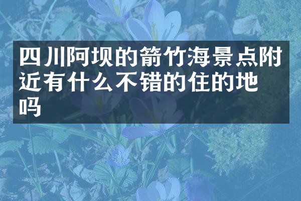 四川阿坝的箭竹海景点附近有什么不错的住的地方吗