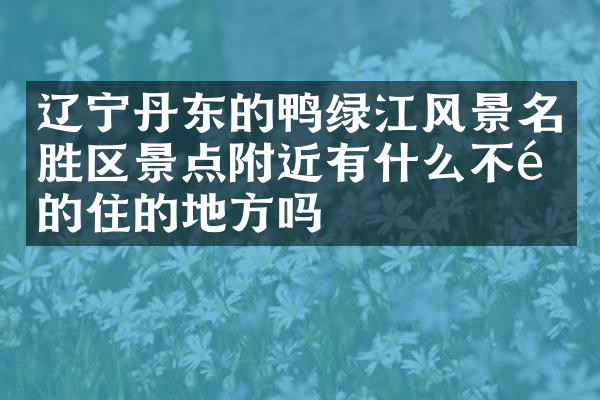 辽宁丹东的鸭绿江风景名胜区景点附近有什么不错的住的地方吗