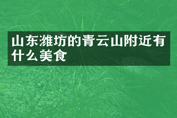 山东潍坊的青云山附近有什么美食