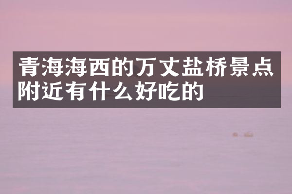 青海海西的万丈盐桥景点附近有什么好吃的