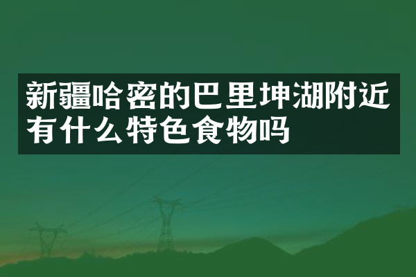新疆哈密的巴里坤湖附近有什么特色食物吗