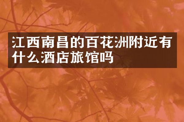 江西南昌的百花洲附近有什么酒店旅馆吗