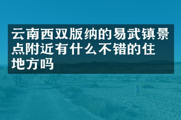 云南西双版纳的易武镇景点附近有什么不错的住的地方吗