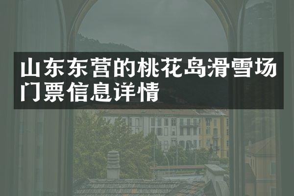山东东营的桃花岛滑雪场门票信息详情