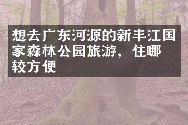 想去广东河源的新丰江国家森林公园旅游，住哪比较方便