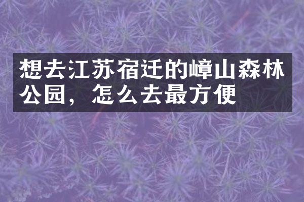 想去江苏宿迁的嶂山森林公园，怎么去最方便