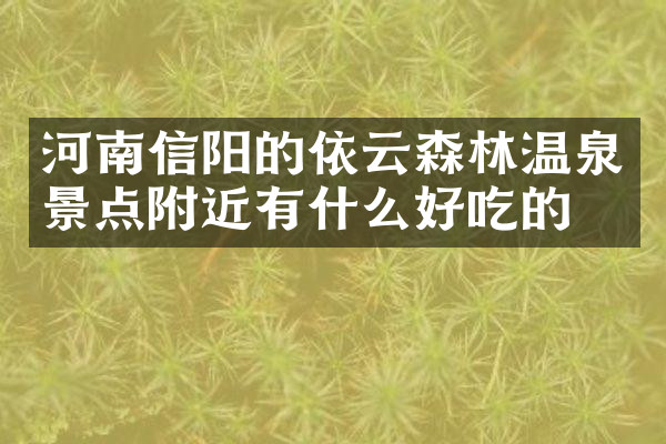 河南信阳的依云森林温泉景点附近有什么好吃的