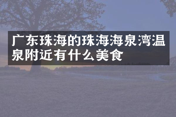 广东珠海的珠海海泉湾温泉附近有什么美食