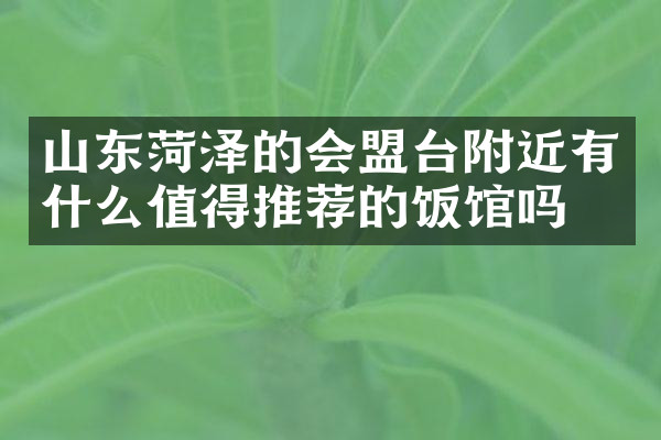 山东菏泽的会盟台附近有什么值得推荐的饭馆吗