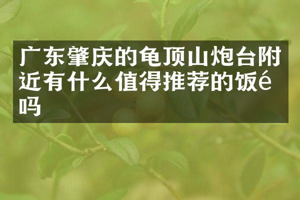 广东肇庆的龟顶山炮台附近有什么值得推荐的饭馆吗