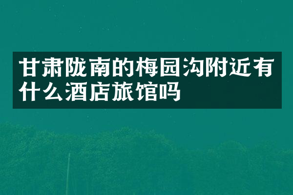 甘肃陇南的梅园沟附近有什么酒店旅馆吗