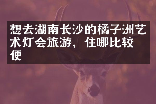 想去湖南长沙的橘子洲艺术灯会旅游，住哪比较方便