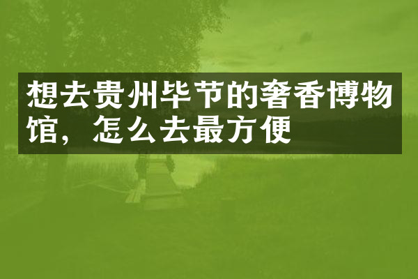 想去贵州毕节的奢香博物馆，怎么去最方便