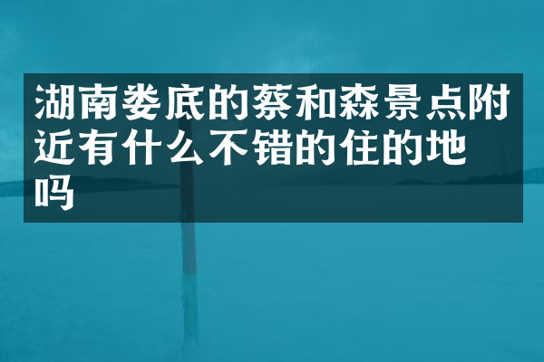 湖南娄底的蔡和森景点附近有什么不错的住的地方吗