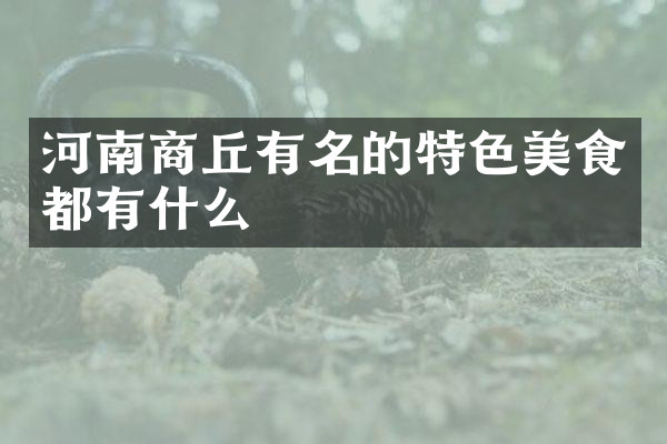 河南商丘有名的特色美食都有什么